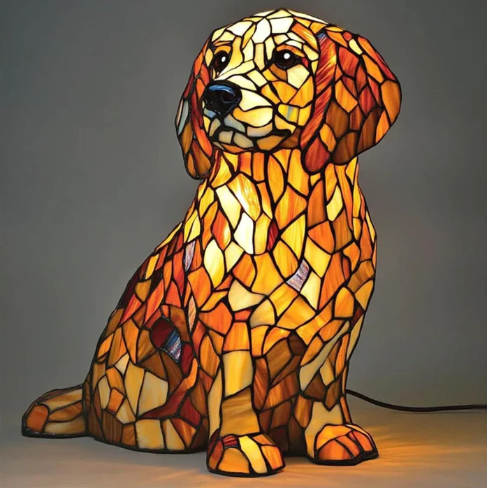 Lampada Artigianale – Golden Retriever Figurine in Spiritual Style